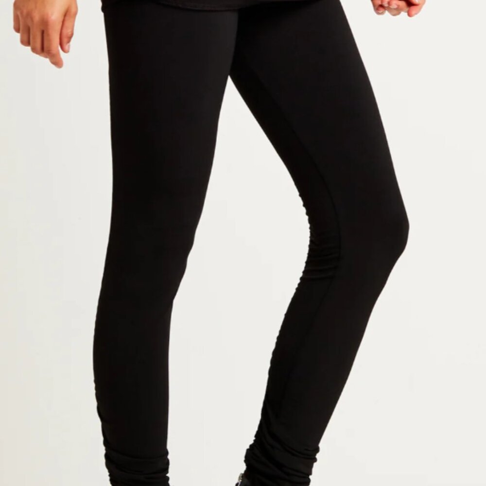 PLANET by Lauren G, black rusched leggings, jersey cotton, size 2
